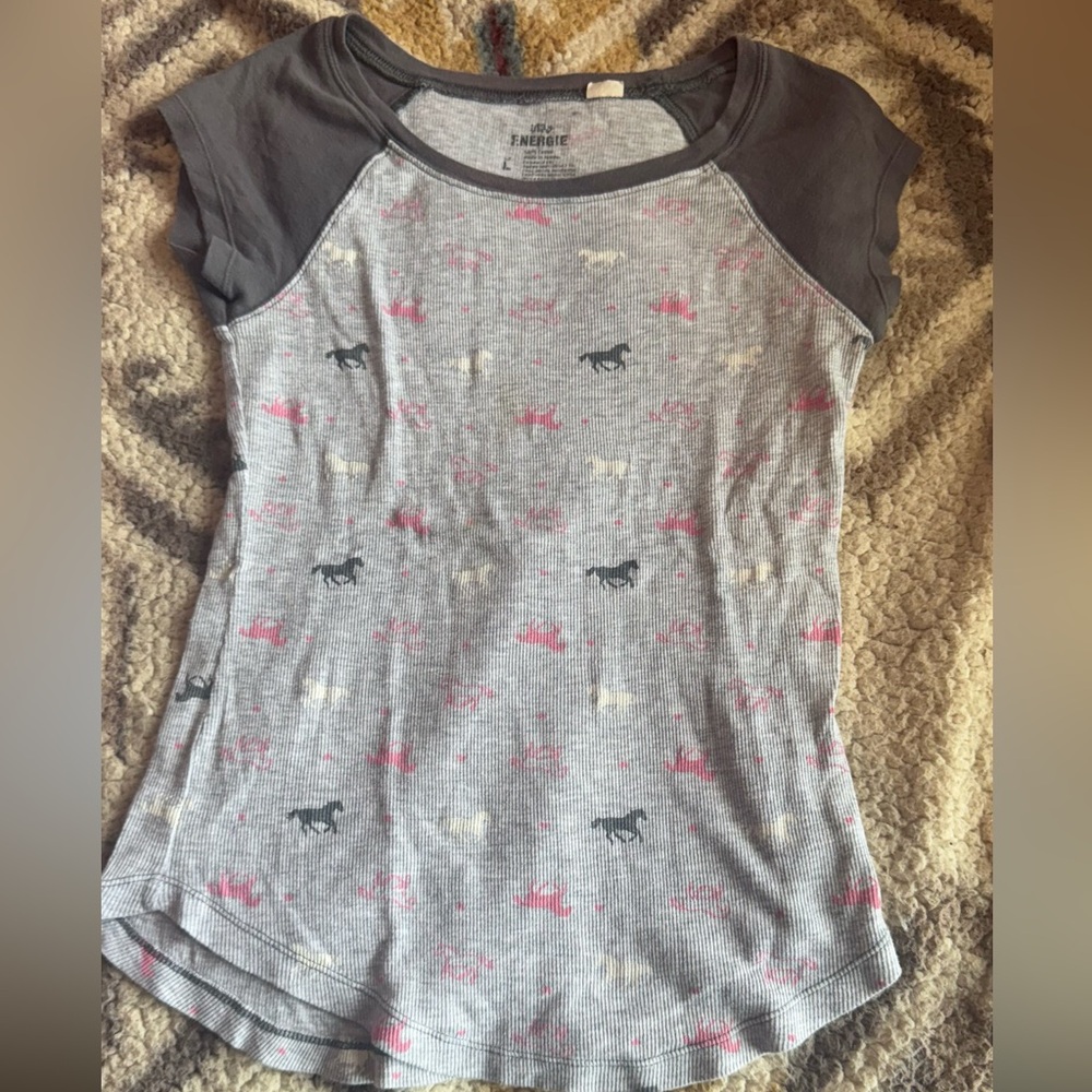 Angie Heather Gray Ribbed Top